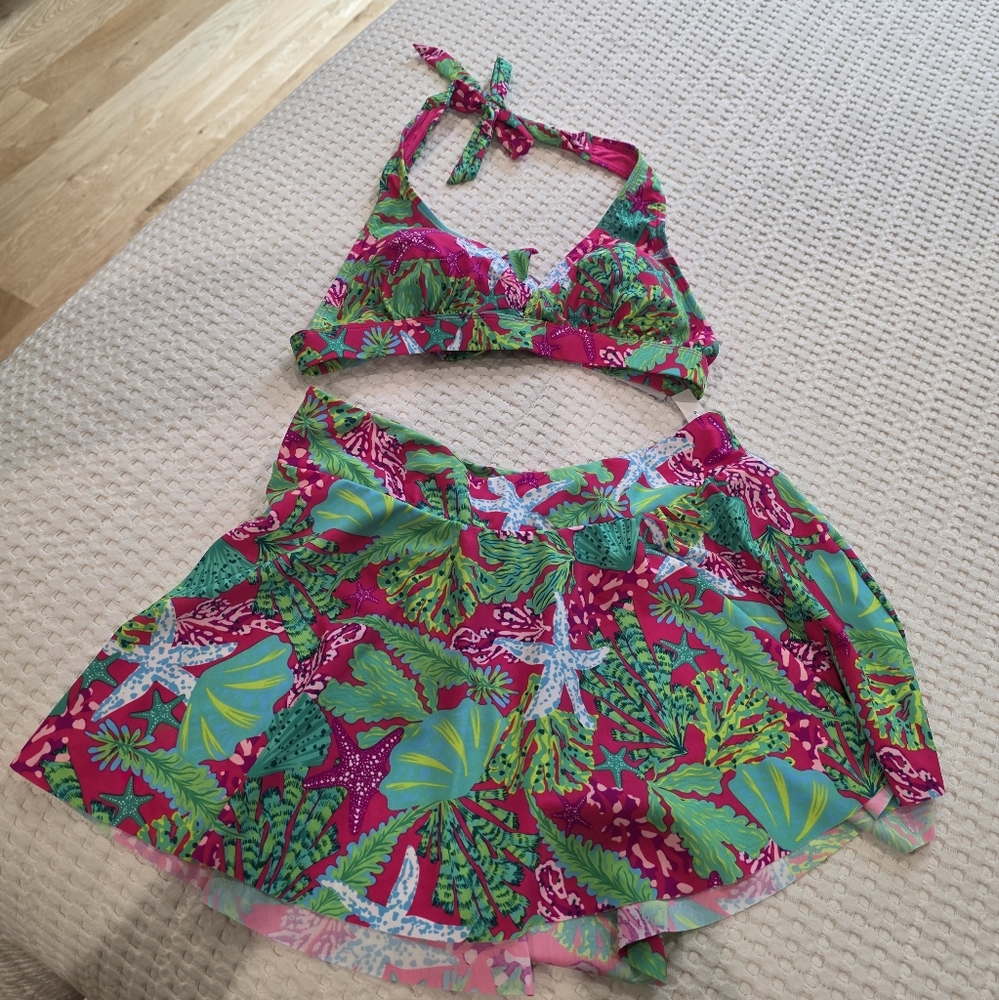 Tropical Print Two-Piece Swim Set-NWT